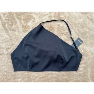 NWT Nasty Gal Collection Black Asymmetric Bow Tie Back Crop‎ Top Women’s Size 6